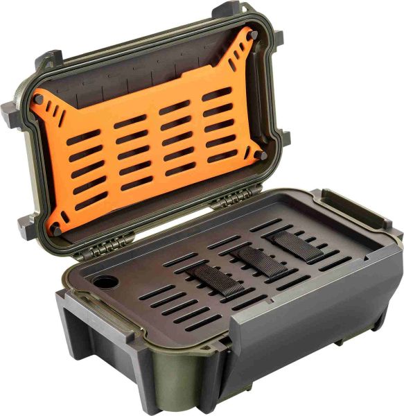 PELI R60 oliv mit Inlay geöffnet